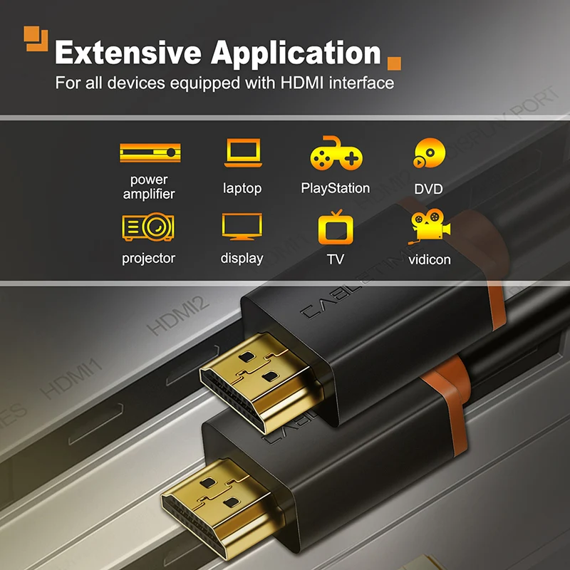 Кабель HDMI-совместимый кабель 2 0 4K 60hz HDMI M/M адаптер 1m 1 8 m 3m 5m Аудио экстрактор для ПК