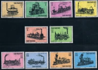 10pcsset new san marino post stamp 1964 old stream train stamps mnh