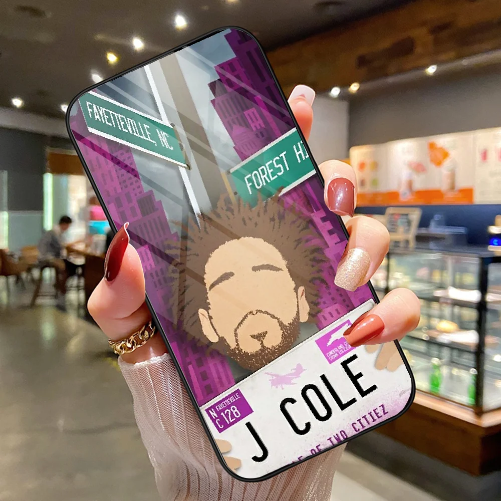 Rapper J Cole Tempered Glass Phone Case For iphone SE 2020 6 6S 7 8 11 12 13 Plus X XS XR Pro Max black fashion prime luxury images - 6