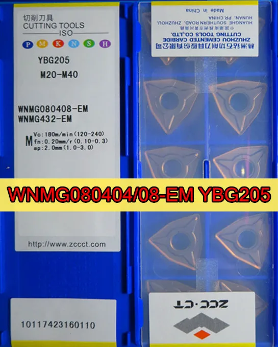 WNMG080404-EM WNMG080408-EM-YBG205 10 шт. 100% Оригинал ZCC. CT Карбид вставка YBG205 = M20-M40 процесс из