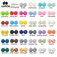 lofca 200pcs 19mm round shaped silicone beads baby teether bpa free food grade baby toy diy jewelry necklace nursing accessories