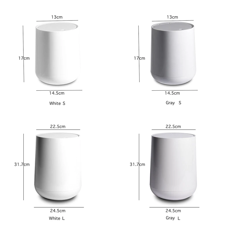 Креативная пластиковая круглая двухслойная корзина для мусора с нажимным типа
