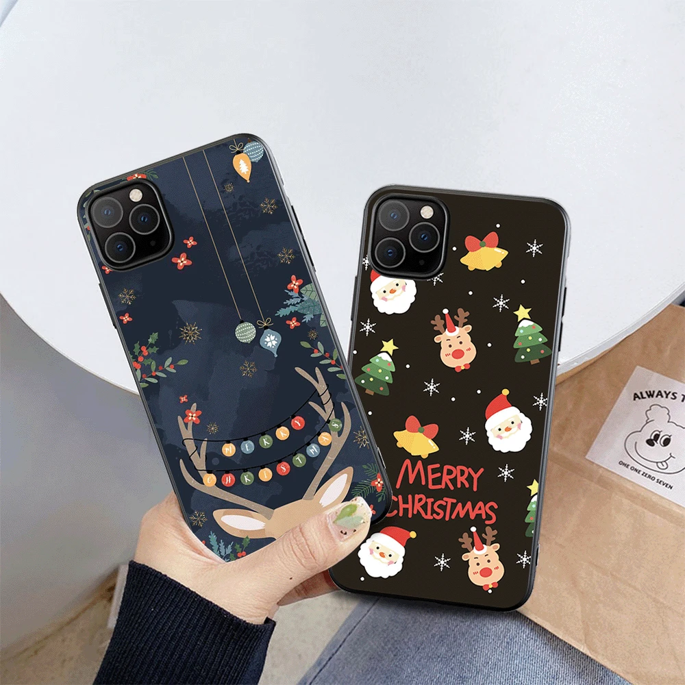 

Cute Christmas frosted phone case for IPhone Apple12 Pro Max Apple 11 Pro max DE 2020 S Silicon Cover gift for Iphone12mini