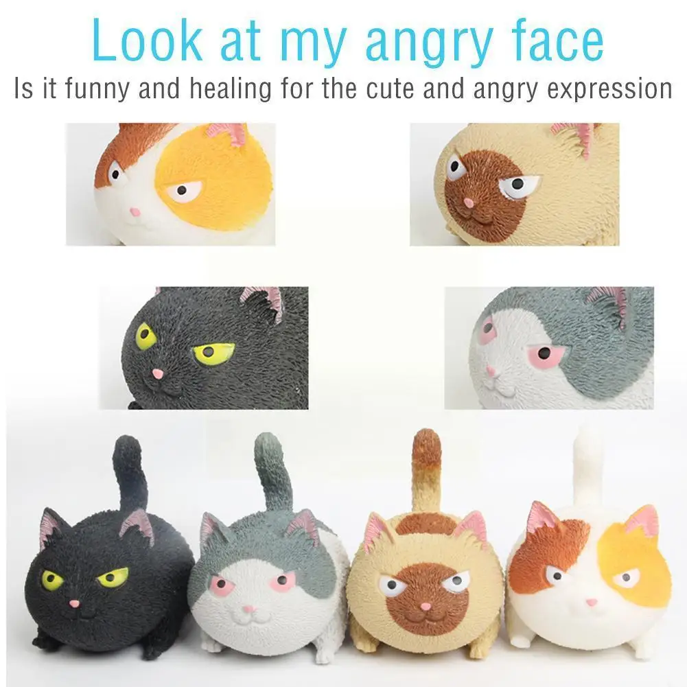 

Сжимаемая и декомпрессионная игрушка в виде злого кота на вентиляцию, сжимаемая игрушка, сжимаемая мука, тофу, кошка, декомпрессионная мила...