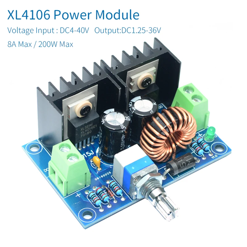 XL4016 Регулируемый Модуль источника питания 200 Вт понижающий преобразователь с