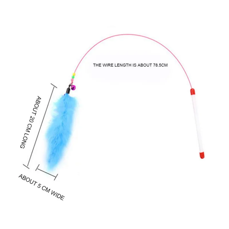Новый Стальная проволока забавные перо котёнок Кот Игрушка-Дразнилка бусы