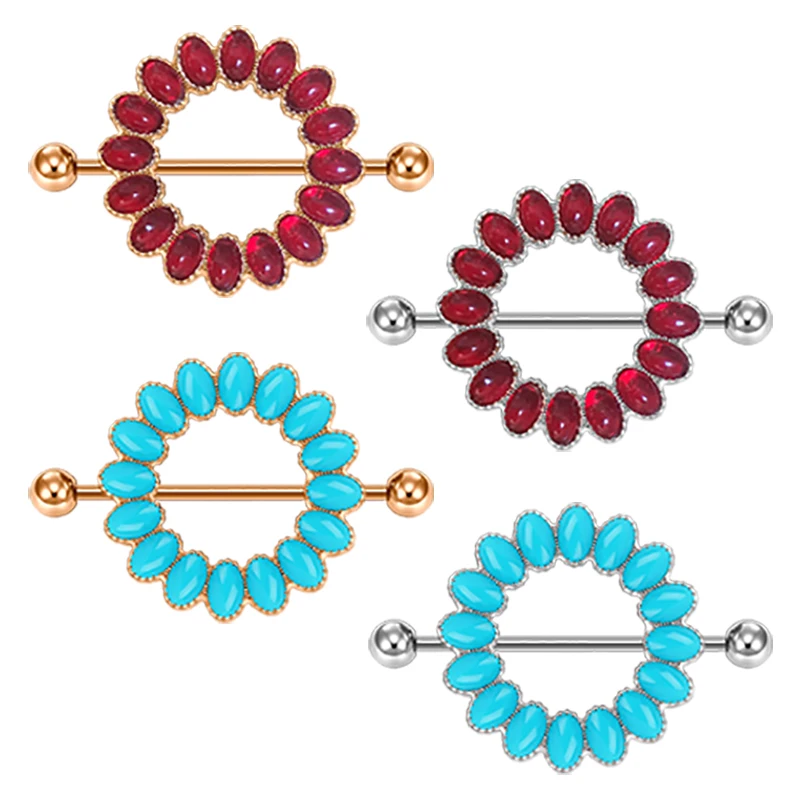 Женское кольцо для пирсинга сосков из нержавеющей стали 14 г 2 шт.|Украшения тела| |