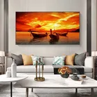Настенная картина с изображением заката, морского берега