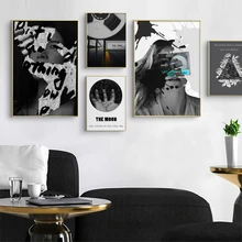 Black and White Photography Poster Wall Art Picture Canvas Painting Fashion Girl Abstract Creative Print Modern Room Home Decor