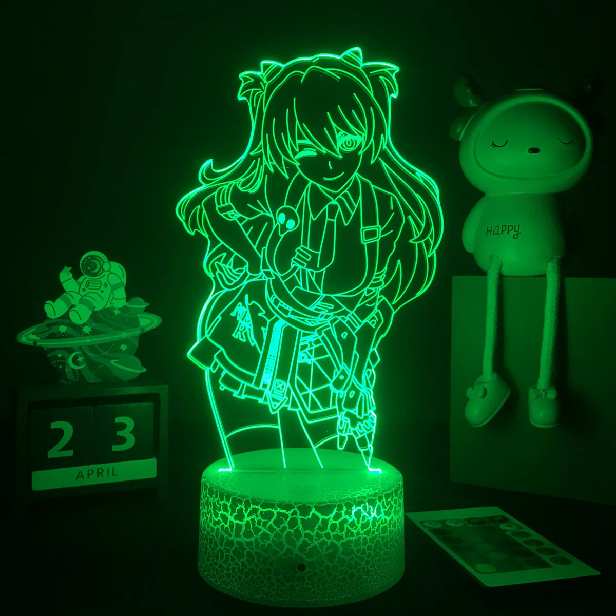 Anime Evangelions 3D LED Nightlight for Bedroom Decorative Asuka Langley Soryu Figure Kids Birthday Gift Manga Gadget Table Lamp | Лампы и