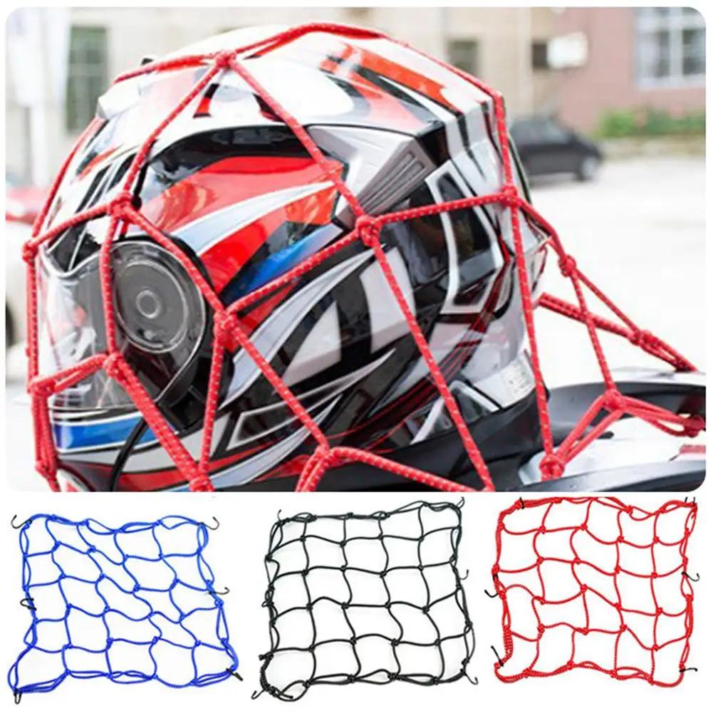 

30x30cm 40x40cm Motorcycle Reflective Helmet Rope Cord Luggage Cargo Bungee Net