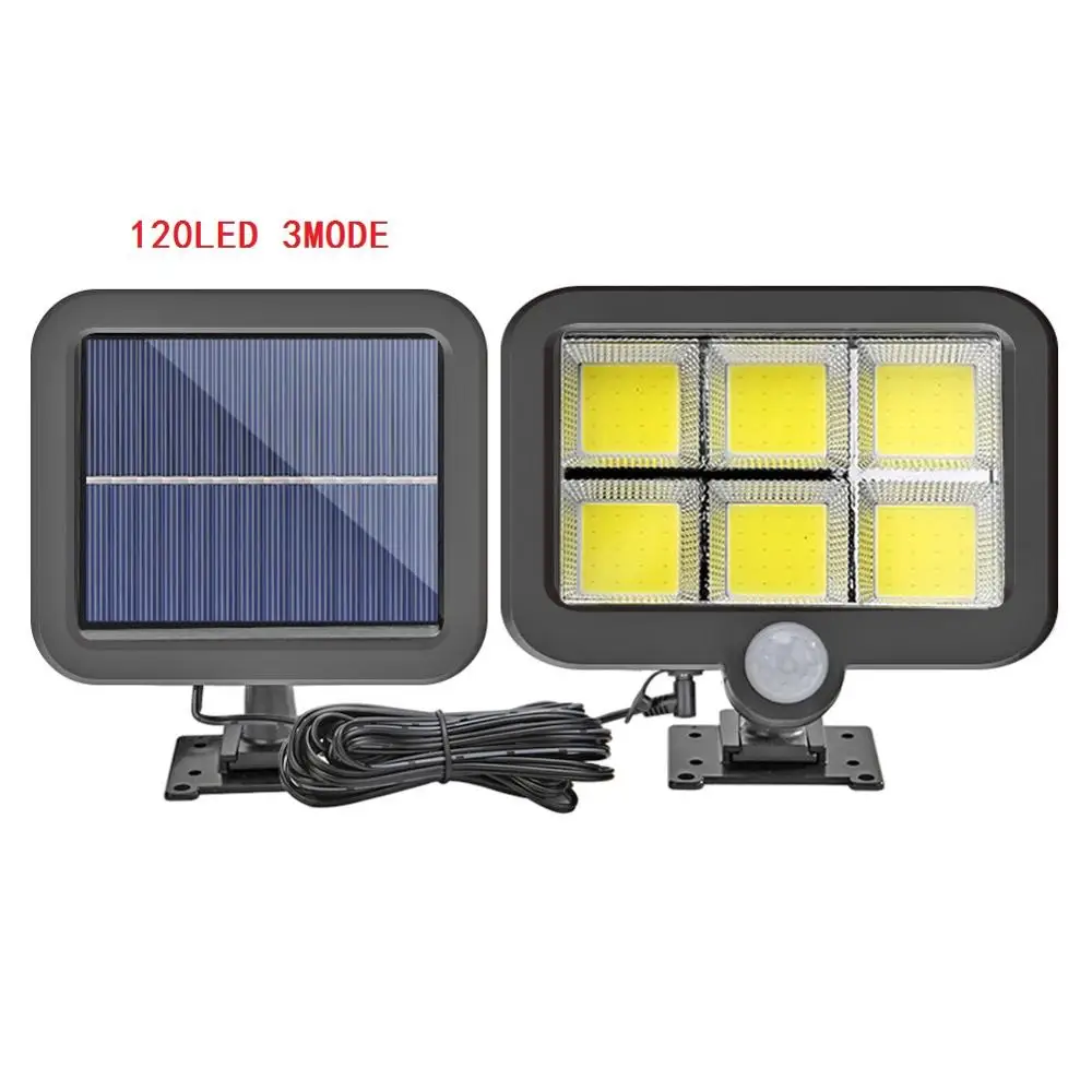120LED 3MODE COB 56/100/120LED Солнечная лампа с датчиком движения PIR, водонепроницаемый наружный Ночной светильник с инфракрасным датчиком, садовый светильник, Прямая поставка - Испускаемый цвет: 120LED 3MODE