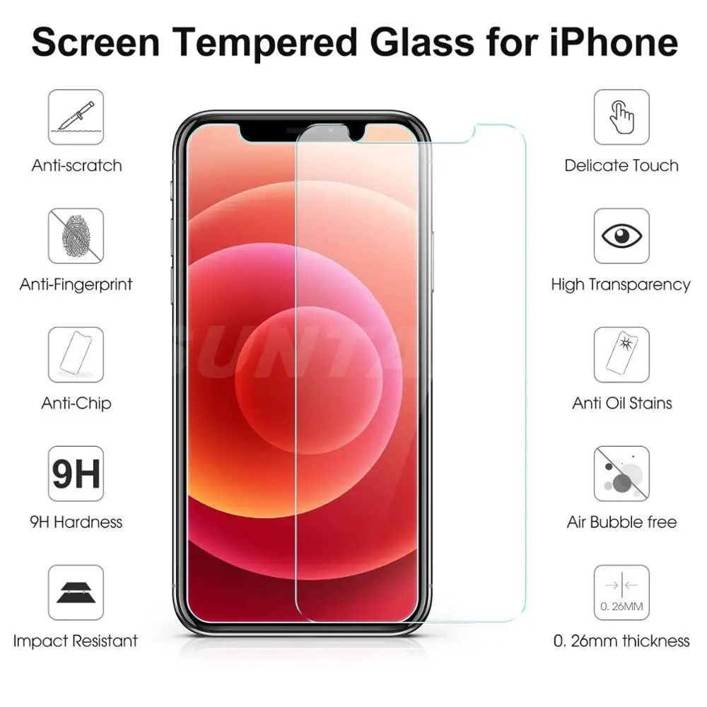 3pcs tempered glass for iphone 7 8 12 11 pro max xr xs x screen protector glass for iphone 5s 6 7 8 plus for iphone se2 13 glass free global shipping