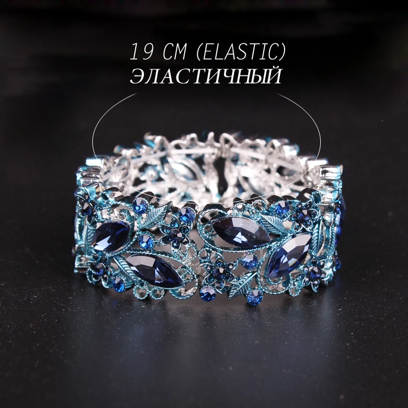 Модные браслеты-манжеты с кристаллами AAA браслеты большой эластичный браслет для