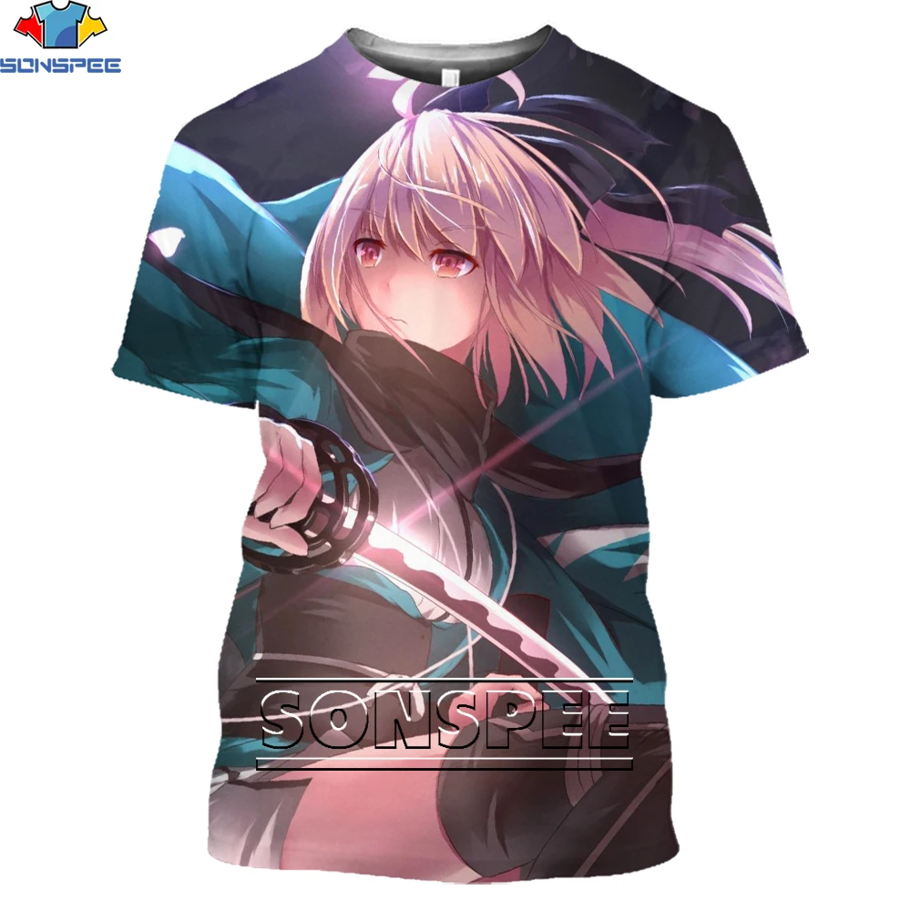 

SONSPEE Fate/Zero Cartoon T-shirt Male 3D Printing Kawaii Cute Loli Japanese Anime Children Short-sleeved Men's And Women's Tops