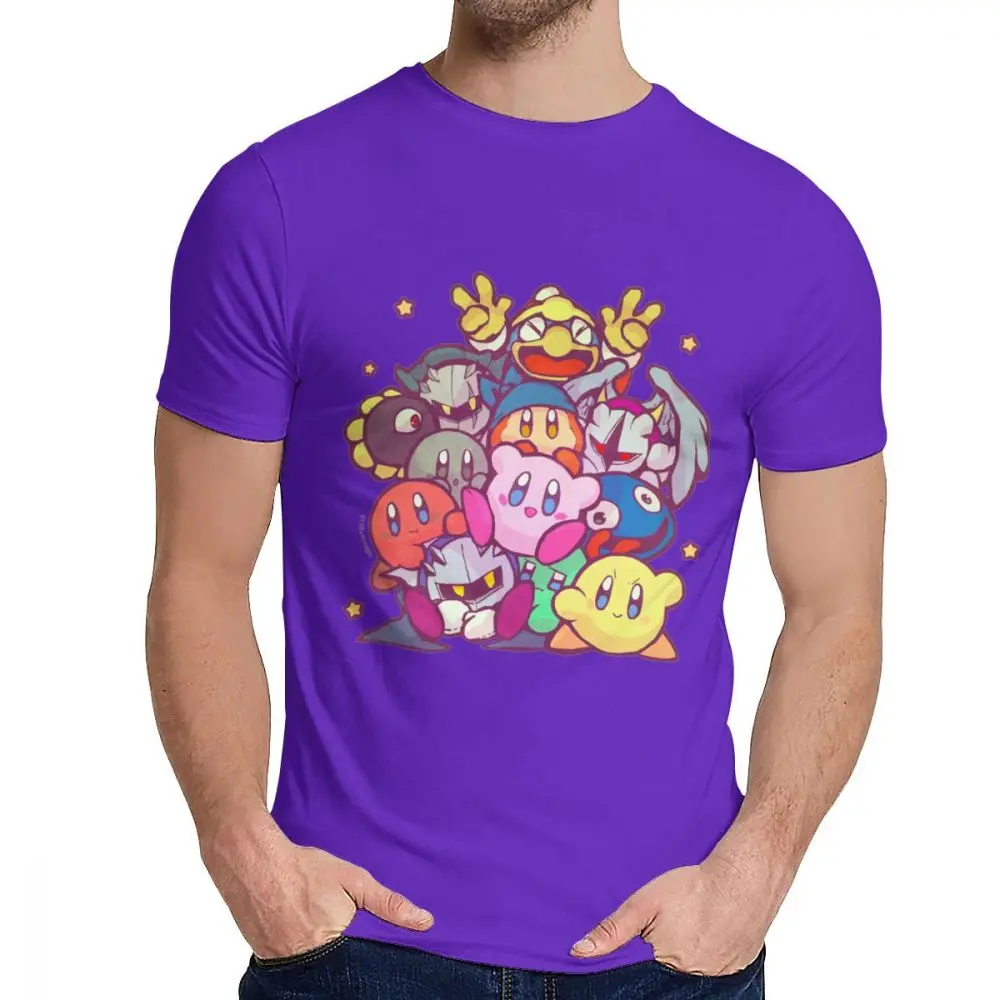 Стильная семейная футболка Kirby Group для мужчин, хипстер, натуральный хлопок, Camiseta, S-6XL - Color: Purple