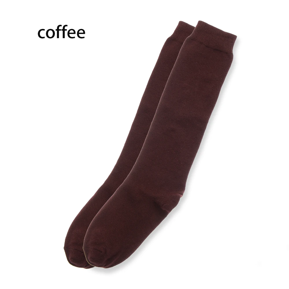 coffee 1 пара новых носков модные чулки повседневные Хлопковые гольфы выше колена акриловые высокие носки женские зимние гольфы для девочек - Цвет: coffee