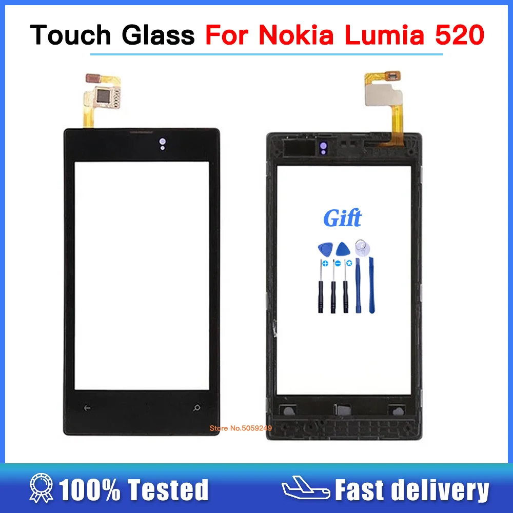 

Высококачественный сенсорный экран передняя стеклянная панель объектива для Nokia Lumia 520 сенсорный экран дигитайзер с заменой рамы