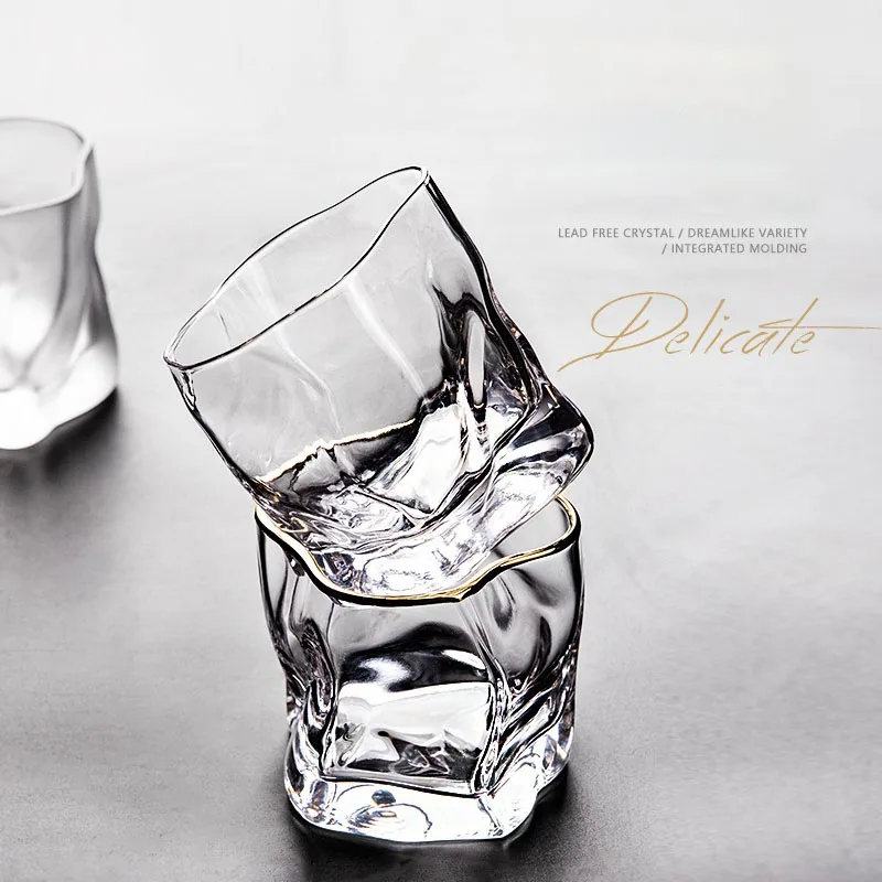 250LM Whiskey Glasses Diamond Cut Whisky Prism Crystal Old Fashioned Glass Vodka Tumbler Chivas Wine Cup