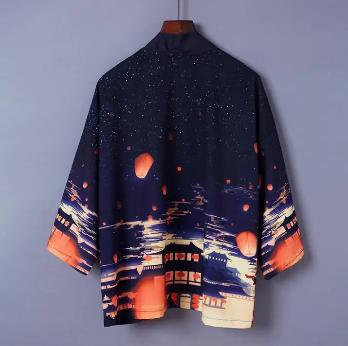 Printing Couple Coat Kimono Spring Autumn Cloak Three Quarter Sleeve Cardigan Yukata Woman Man Loose Thin Outer Garment | Тематическая