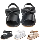Одежда для маленьких девочек детская обувь из PU искусственной кожи, для новорожденных, бант, мягкая подошва с защитой от скольжения детские кроссовки сандалии для малышей обувь, детская обувь