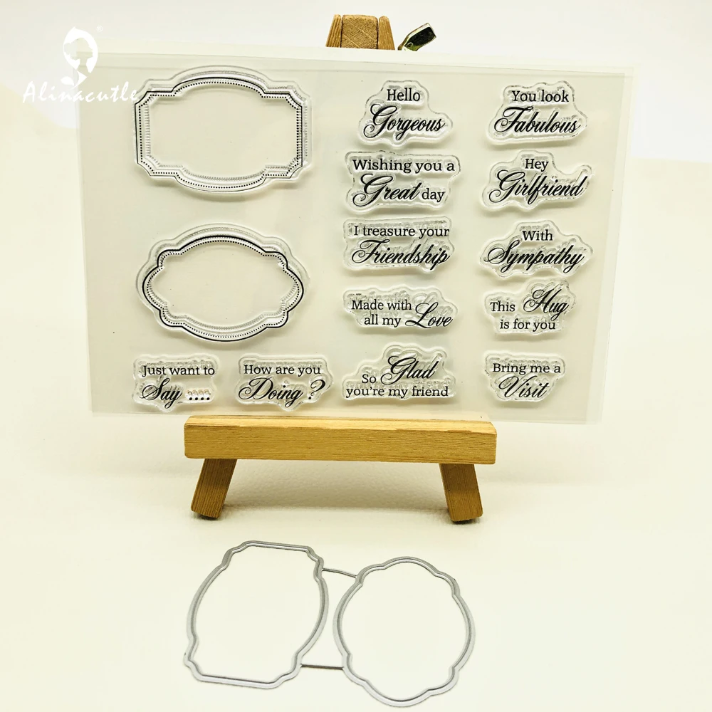 Прозрачные штампы и этикетки AlinaCraft для резки чувства скрапбукинг карточки
