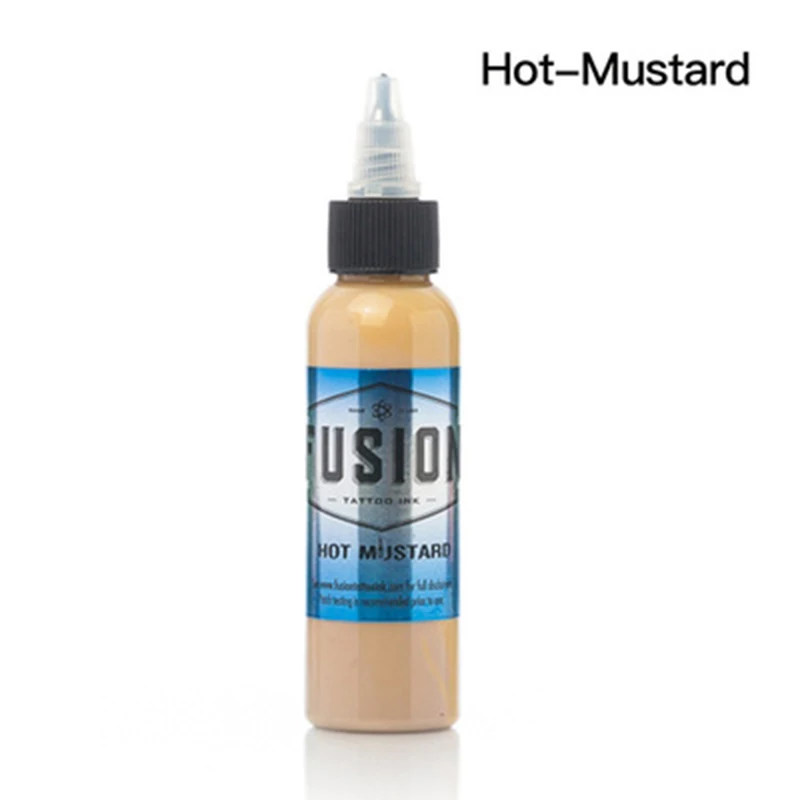 hot mustard Набор чернил татуировки пигмент краска для татуау пигмент tintas para labios краска для татуировока пигменты цвет татуировки - Цвет: hot mustard