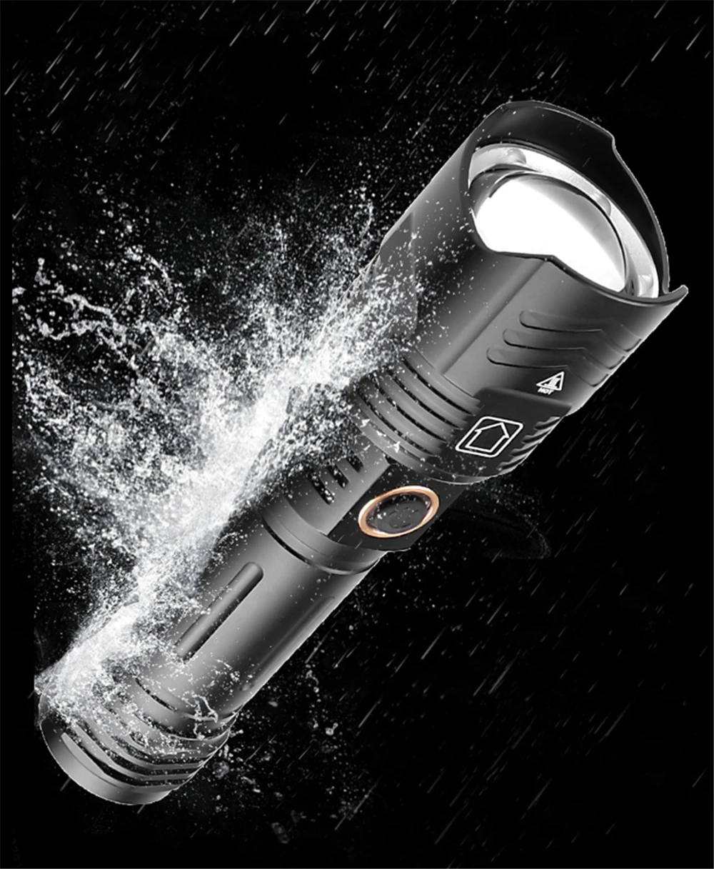 Светодиодный фонарик XHP120 9 ядер мощный светильник фонарь перезаряжаемый от USB 18650