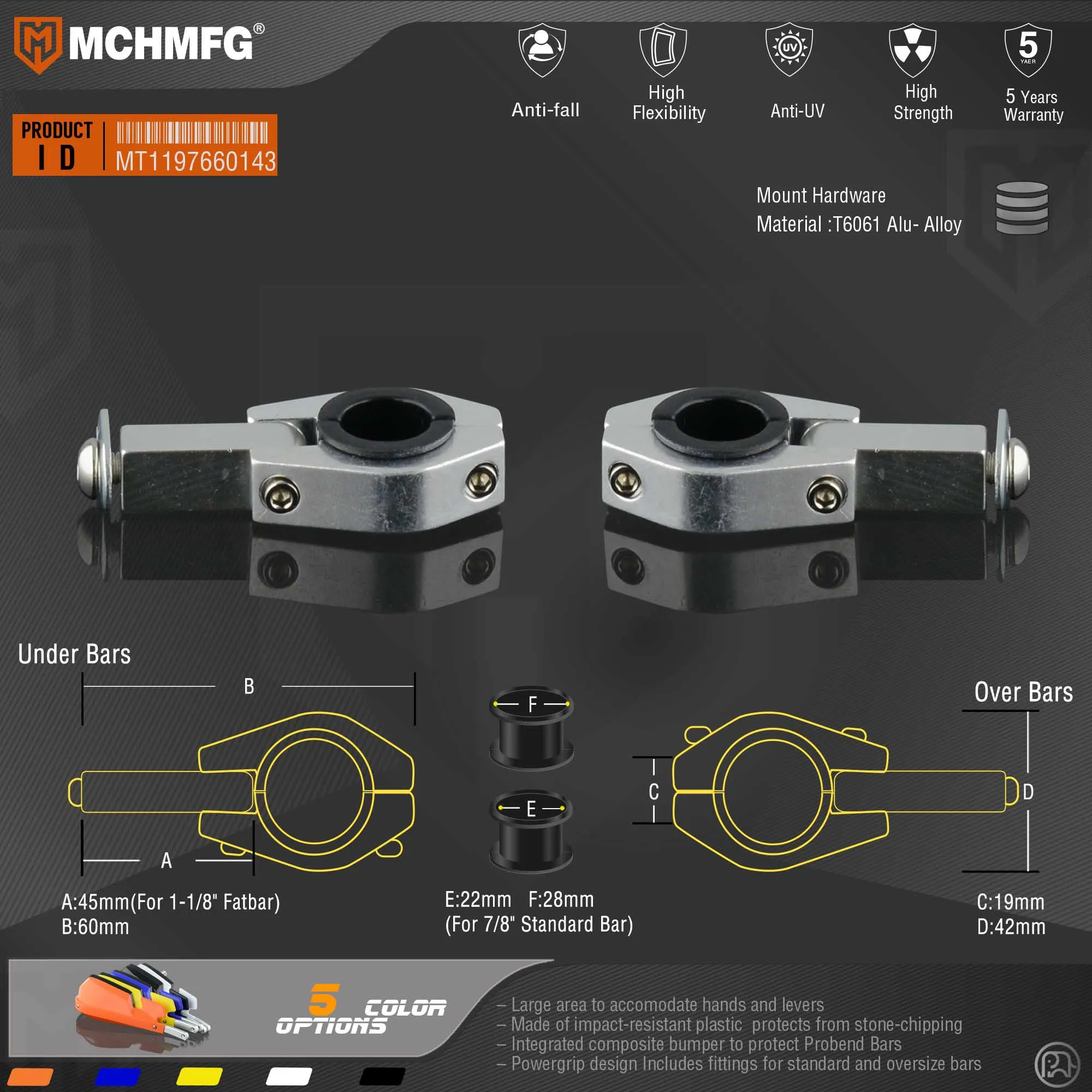 PZ-Motech накладки для мотоцикла подходят 7/8 &quot22 мм Handlebar1-1/8 28 Fat Bar CR XR YZ WR EX TTR CRF WRF EXC DRZ |