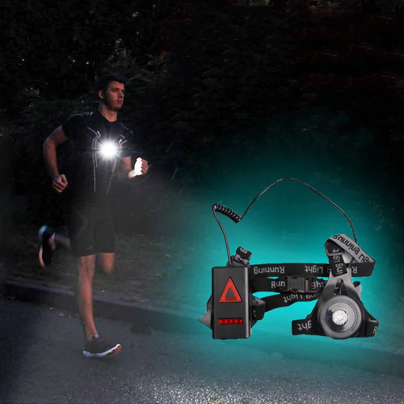 Водонепроницаемый светодиодный нагрудный фонарь с зарядкой через USB 3 режима |