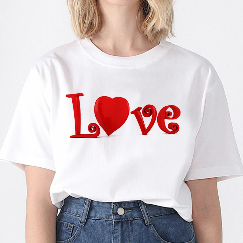 

LOVE the letter Women summer t-shirt simple t-shirt Girl top female t-shirt fashionable Harajuku graphic t-shirt