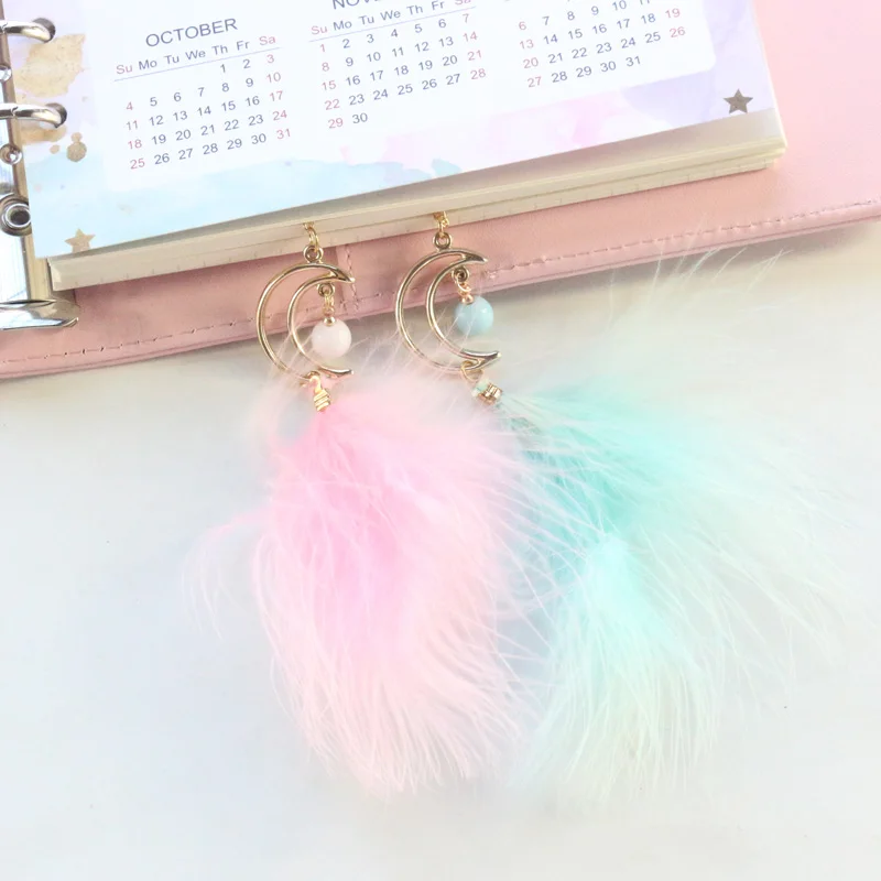 Domikee милые кавайные корейские Лунные звезды перо офисные школьные металлические