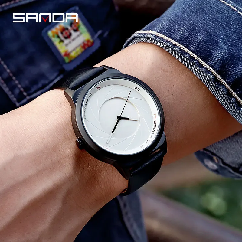 

SANDA Luxury Brand Men Watch Ultra Thin Leather Clock Male Gold Business Wristwatch Waterproof Men Watches relogio masculino