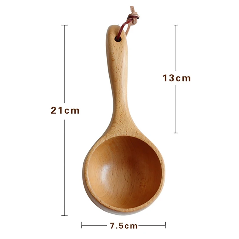

Solid Wood Water Scoops Japanese Style Short Handle Rice Spoons Kitchen Bath Sauna Bucket Water Spoon Kitchen Tools Gadgets