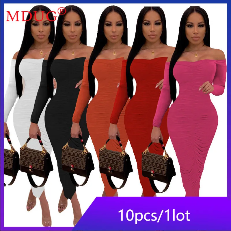 Оптовая продажа товаров партия белое платье с длинным рукавом сексуальные