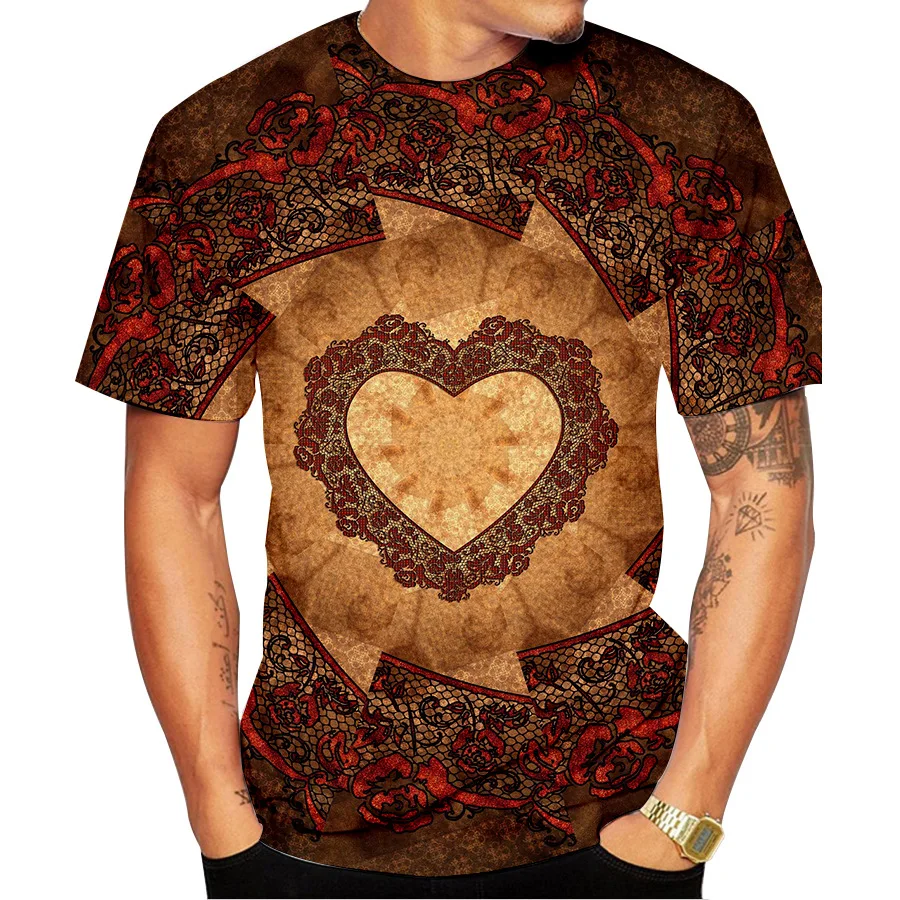 

2021 new summer casual 3D T-shirt men's fruit print T-shirt weird pattern hip-hop round neck men's shirt