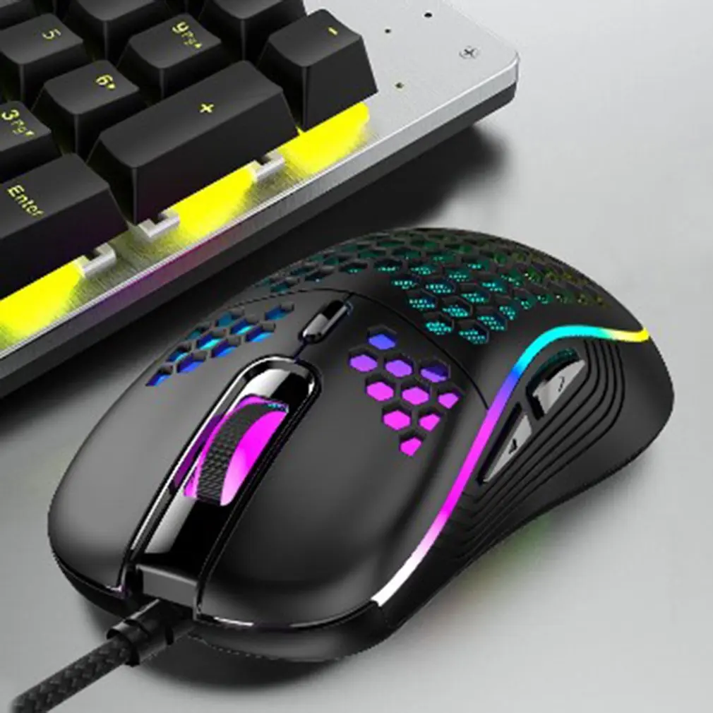 

Gaming Mouse Four-speed DPI 4800dpi Mouse Light-emitting Honeycomb Hollow Mice For PC Laptop Electronic Competition