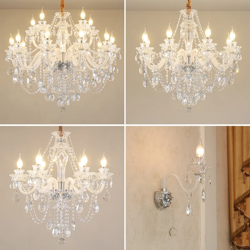 

Nordic LED Crystal Chandeliers Gold White Chandelier Luxury Lighting Kitchen Dining Living room Bedroom Lamp LED lustre pendente
