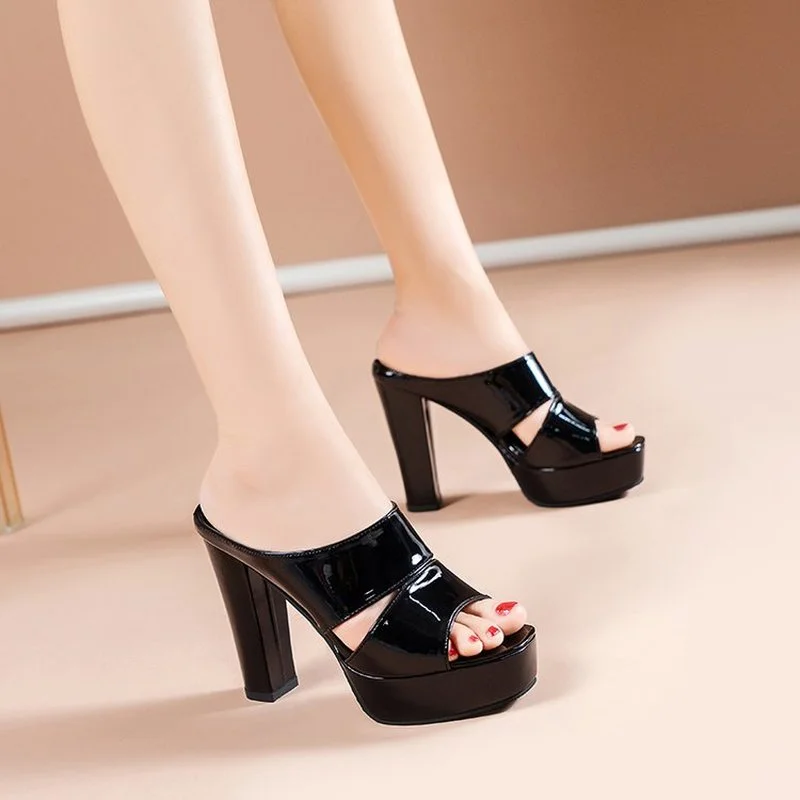 

new trend high heel platform waterproof platform slippers women summer fashion thick heel platform women sandals and slippers