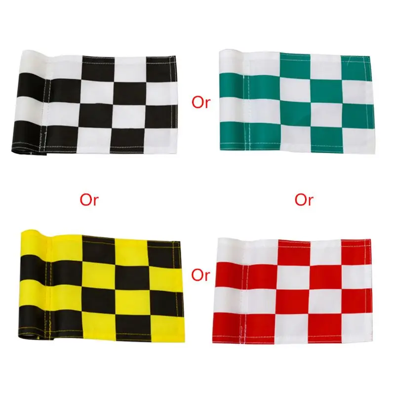 

Checkered Practice Training Putting Green Nylon Golf Flags with Tube Inserted 87HF