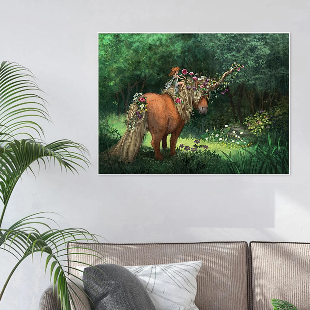 Набор для алмазной мозаики Elf Horse 5D творчества сделай сам с круглой дрелью