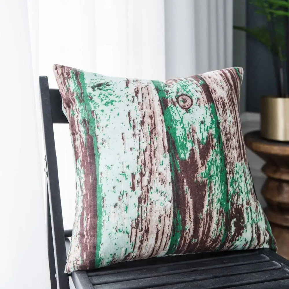 Ретро стиль креативная Имитация древесины Зеленая краска скатерть с принтом