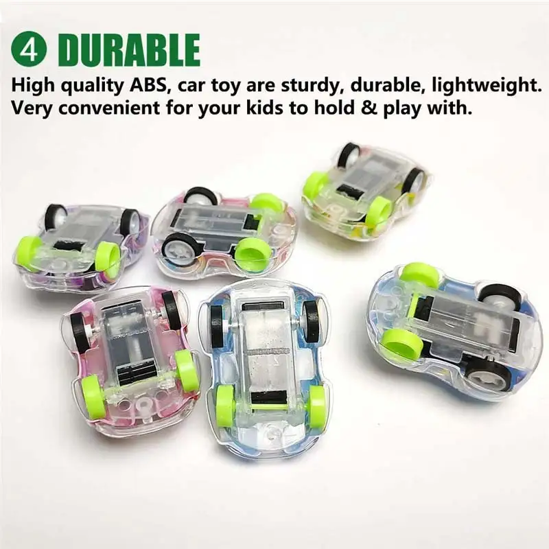 36 шт./лот прозрачный мини автомобиль детский гоночный мультяшный Тяговый автобус
