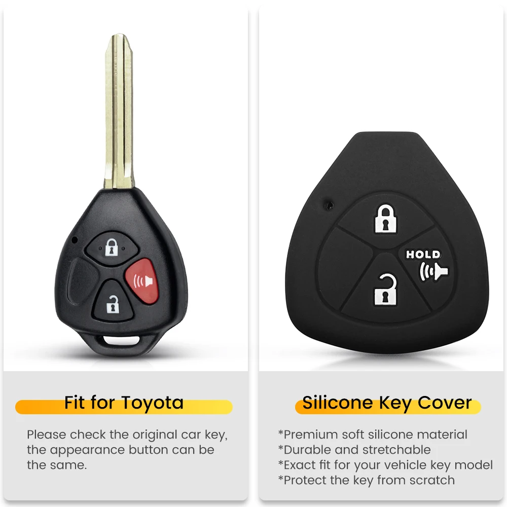 KEYYOU 3 кнопки для Toyota Avensis Avalon матрица Yaris Venza силиконовая крышка автомобиля брелок
