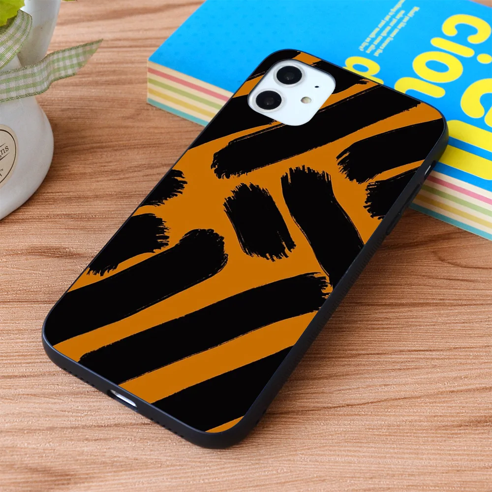 

For iPhone Tiger print Soft TPU border Apple iPhone Case