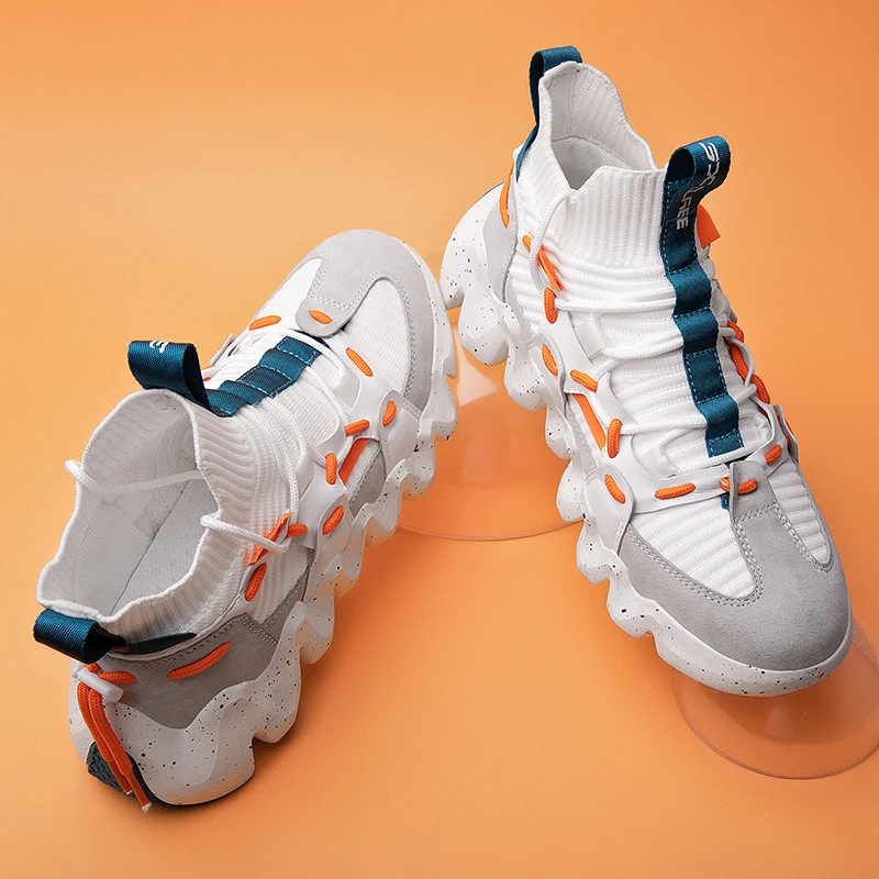 

New Cushion Running Men Shoes Outdoor Anti Slip Walking Shoes White Breathable Sport Shoes Light Weight Athletic Sneakers
