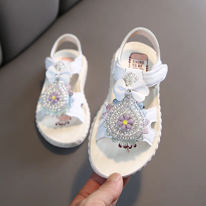 

Girls' Princess Shoes New Fashion Children's Princess Cute Soft Bottom Velcro Girl Western Sandals Princepard Summer Sandals
