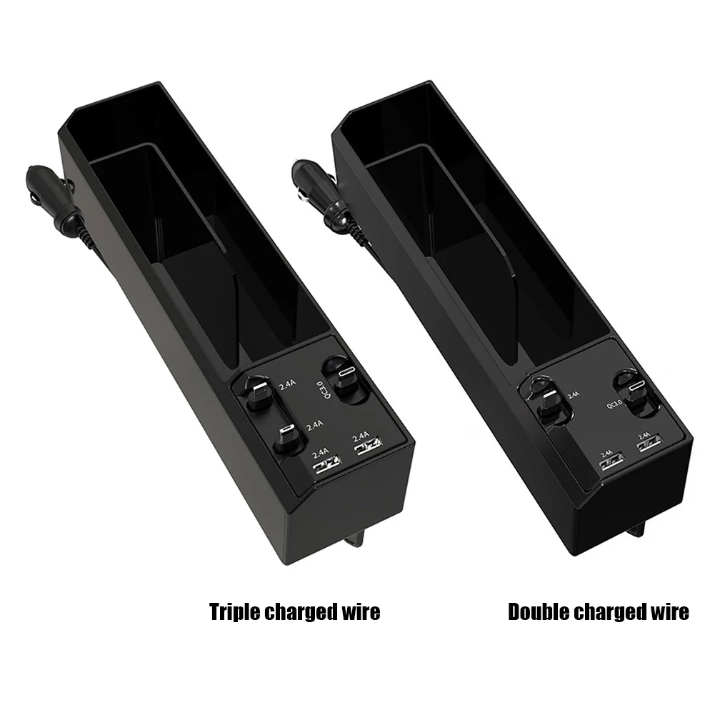

Универсальный органайзер для сиденья на 2/3 кабелей, карманный органайзер с разрезом для автомобильного сиденья, коробка для хранения с USB-за...