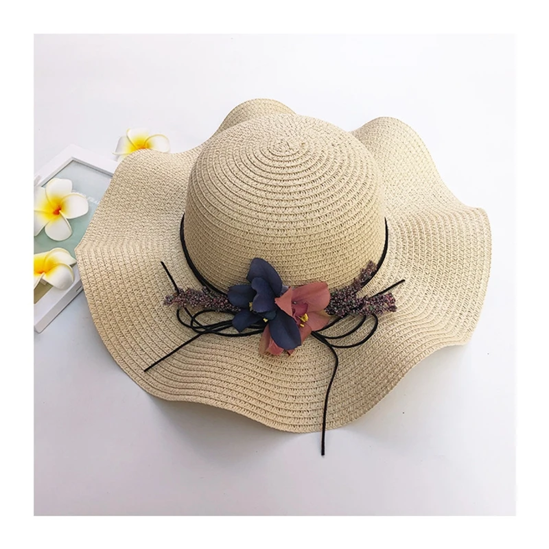 

Summer new Korean women's straw hat sun hat outdoor sunscreen hat big eaves Beach Hat leisure basin hat