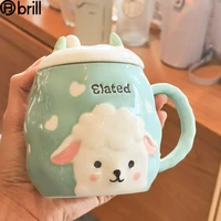 cute mugs bear tea coffee cup milk for kids with straw breakfast coffee mug set tazos pokemon tazas originales couple gift